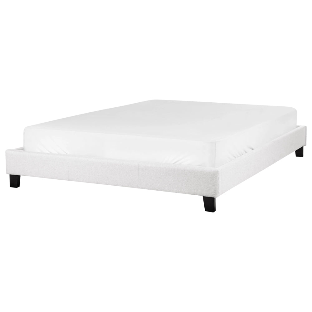 Letto 160 x 200 cm Rete a doghe in tessuto grigio chiaro senza testiera