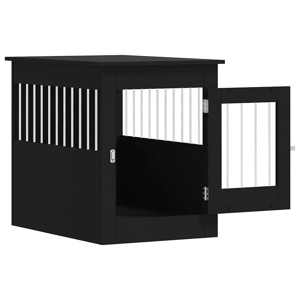 Gabbia Cani da Arredamento Nera 55x80x68cm Legno Multistrato CFW5147861
