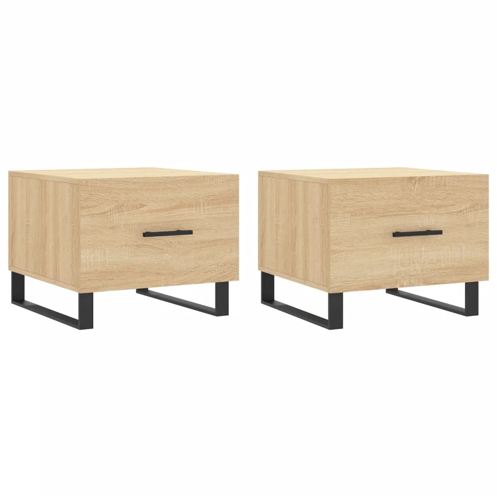 2 pz Tavolini salotto | Tavolino da caff¨¨ | Tavolino da Soggiorno Rovere Sonoma 50x50x40cm Legno Multistrato