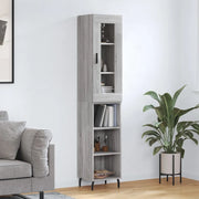 Credenza-Buffet-Armadio da cucina Grigio Sonoma 34,5x34x180 cm in Legno Multistrato 318489