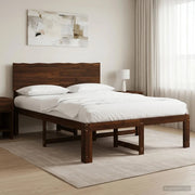 Letto matrimoniale con testiera ROSTOCK Marrone Scuro 903317