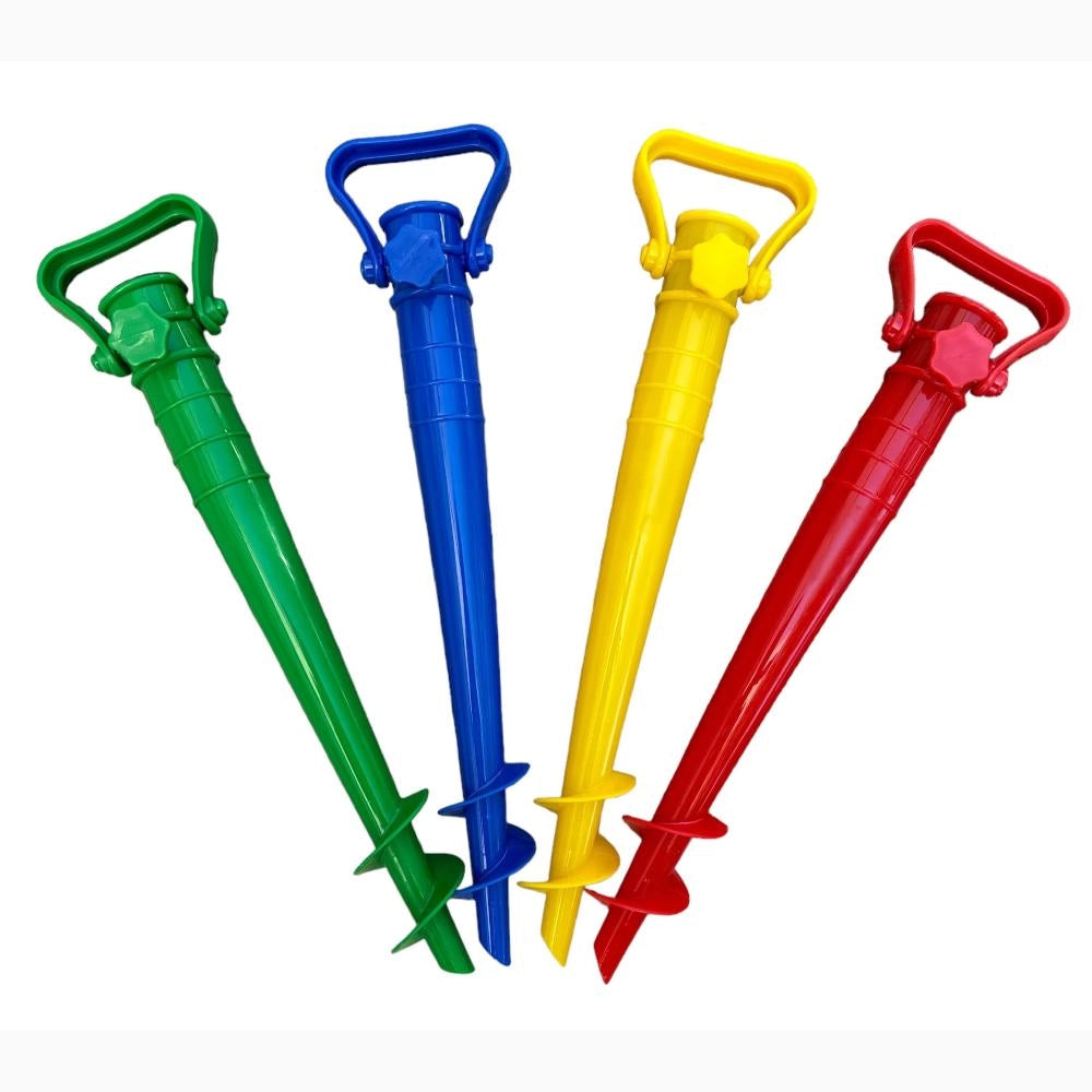 Kit 4 Pezzi Picchetto per Ombrellone da Spiaggia in Abs 42 Cm Colori Assortiti