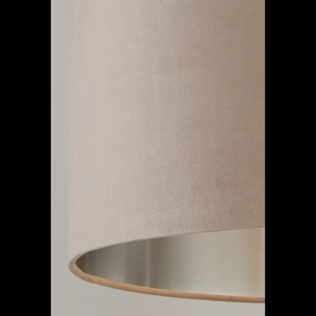 Paralume Contemporaneo Tamburo Tessuto Argento Tortora 1 Luce D38Cm