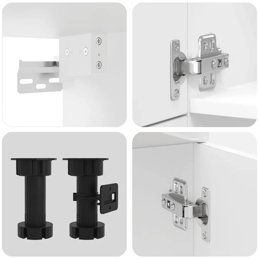 Set Mobili da Cucina 7 pz Kalmar Bianchi Lucido in Truciolato