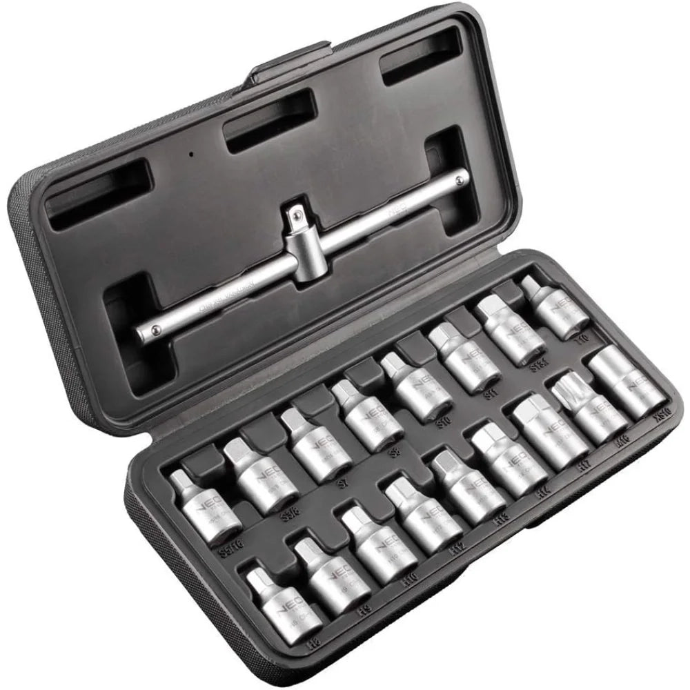 Topex 11-235 assortimento insert rti per tappo olio 3/8, 18 pz,