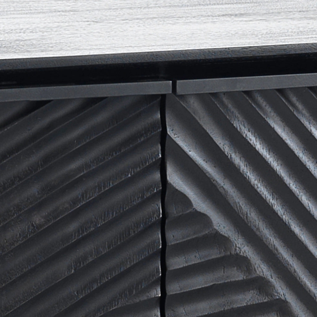 Madia 4 ante in legno massello tinto wengè cm. H.80 x L.150 x P.40