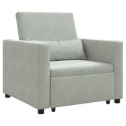 Divano letto estraibile singolo con ruote Grigio chiaro Velluto 42002697