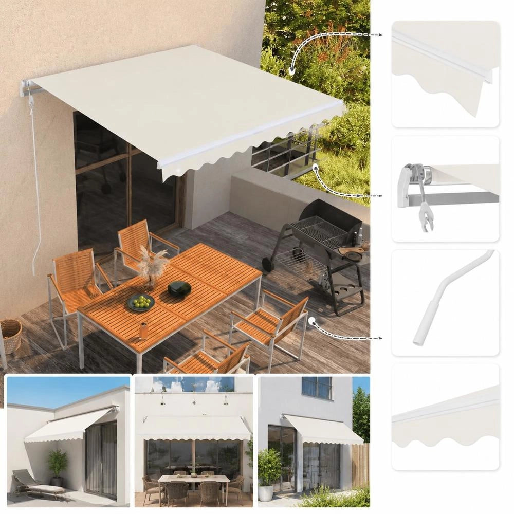 Automatically Retractable Awning 350x250 Cm Cream