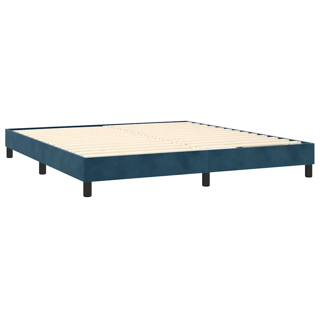Giroletto a Molle con Materasso Blu Scuro 180x200 cm in Velluto 3127689