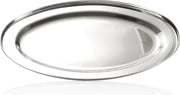 Piatto di Servizio Ovale in Acciaio Inossidabile per Servire e Decorare – Piatto di Servizio (40 x 26 cm – Set da 1)