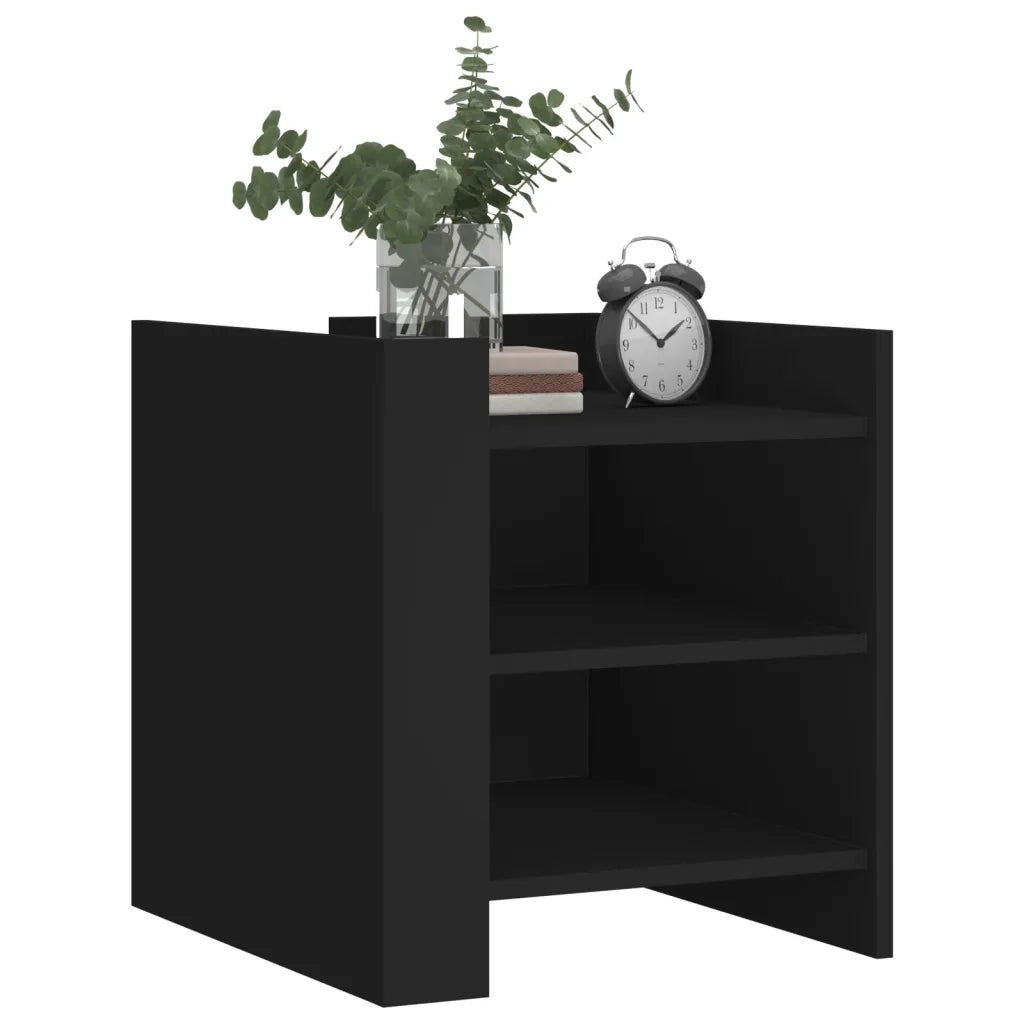 vidaXL Comodino Nero 45x50x50 cm in Legno Multistrato