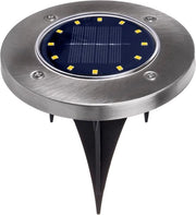 Punti di Luce Solari a Terra con Stampa – 12 LED SMD | 4000K Bianco Neutro | 07W Lampada Solare per Esterno | Illuminazione Esterna IP44 (1 pezzo)
