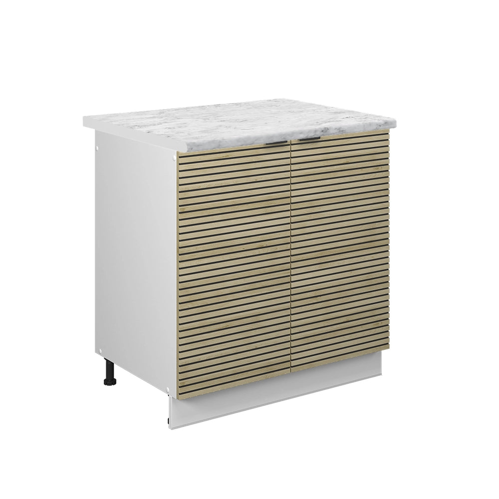 Mobile lavello cucina Fame-Line Pannello in quercia/Bianco 80 cm, PL Marmo Vicco