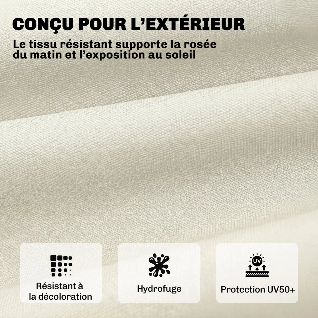 Cuscino per Chaise Longue in Memory Foam con Bretelle e Protezione UV50+ ¨C Zephmum ¨C Beige 198x65x13cm