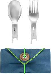 Set da picnic 3 pezzi - adatto per coltello Opinel nr. 08 - composto da forchetta e cucchiaio - lunghezza complessiva 105 cm - 254635