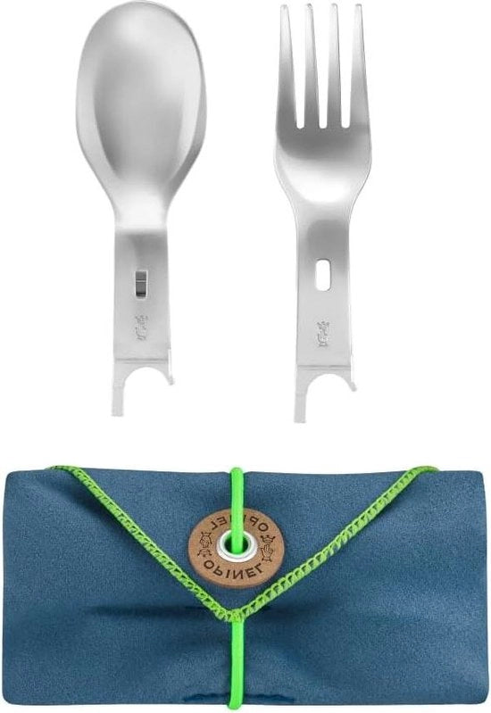 Set da picnic 3 pezzi - adatto per coltello Opinel nr. 08 - composto da forchetta e cucchiaio - lunghezza complessiva 105 cm - 254635