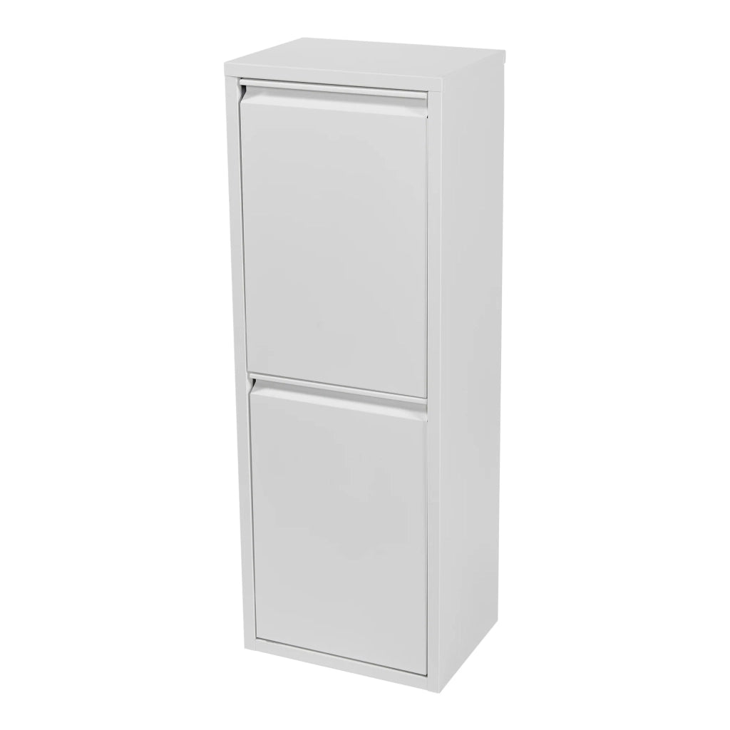 Cestino per la raccolta differenziata da parete con 2 scomparti estraibili 93 x 33 x 25 cm bianco 03_0008198