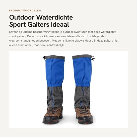 Gaiter Acqua-Resistente per Escursionismo - Protezione per le Gambe - 1 Paio - Tela Oxford - Dimensioni 45,5 x 19,7 cm