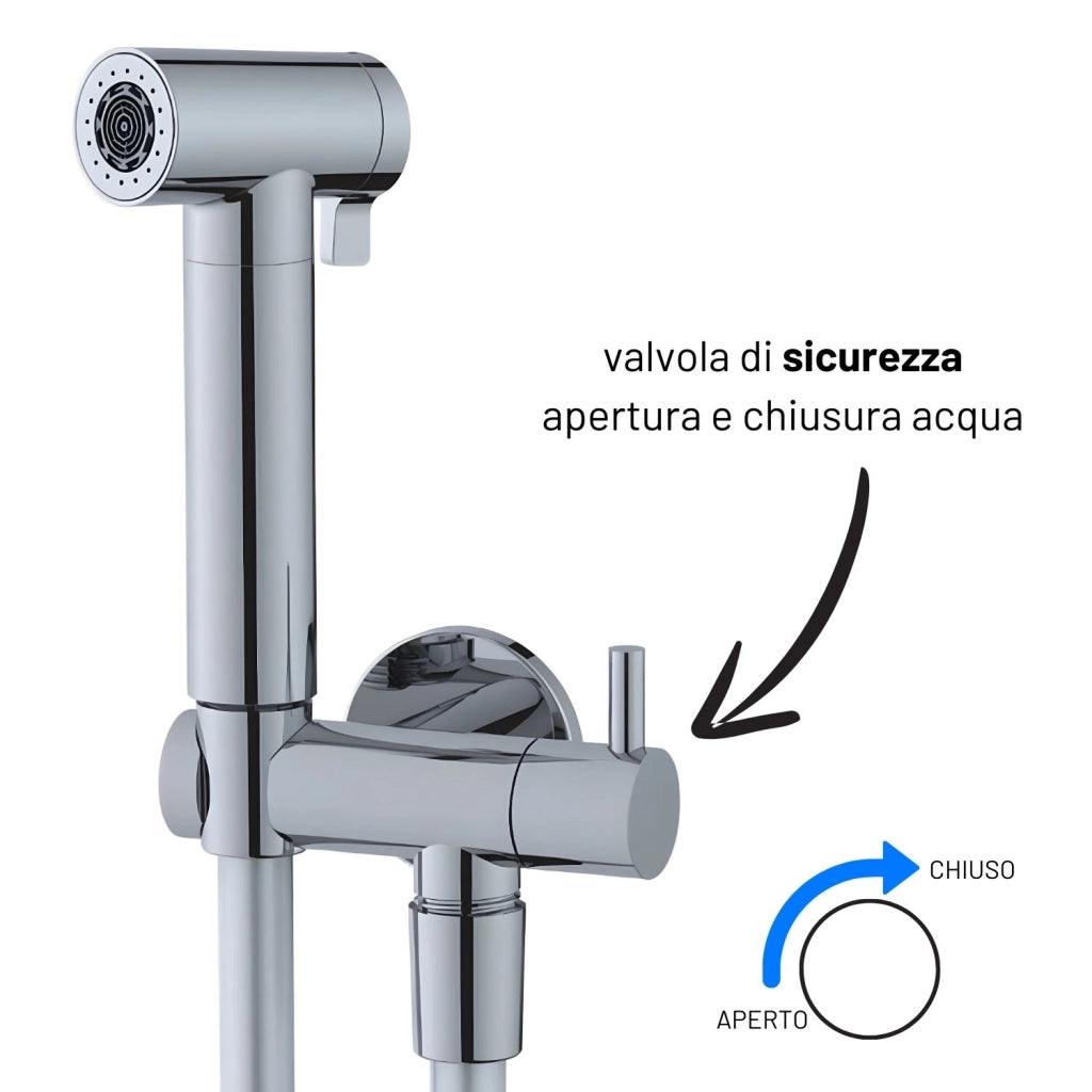 Idroscopino wc doccetta ottone portatile shutoff monogetto con leva ogomondo kit *** finitura- cromato tondo, confezi...