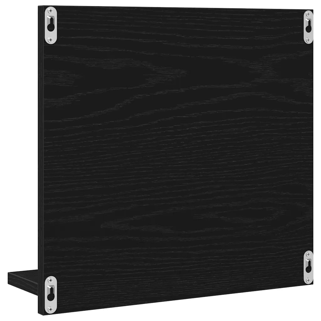 Specchio da bagno-Specchio decorativo Rovere Nero 40x10,5x37 cm Legno Multistrato