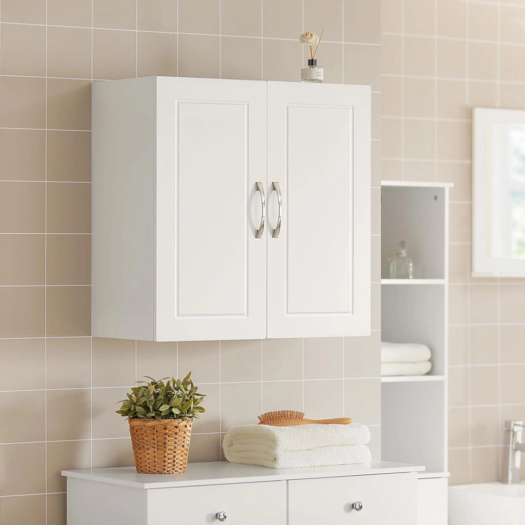Armadietto pensile da bagno Mobile da parete per il cucina con due ante bianco L60*P30*A60 cm FRG231-W