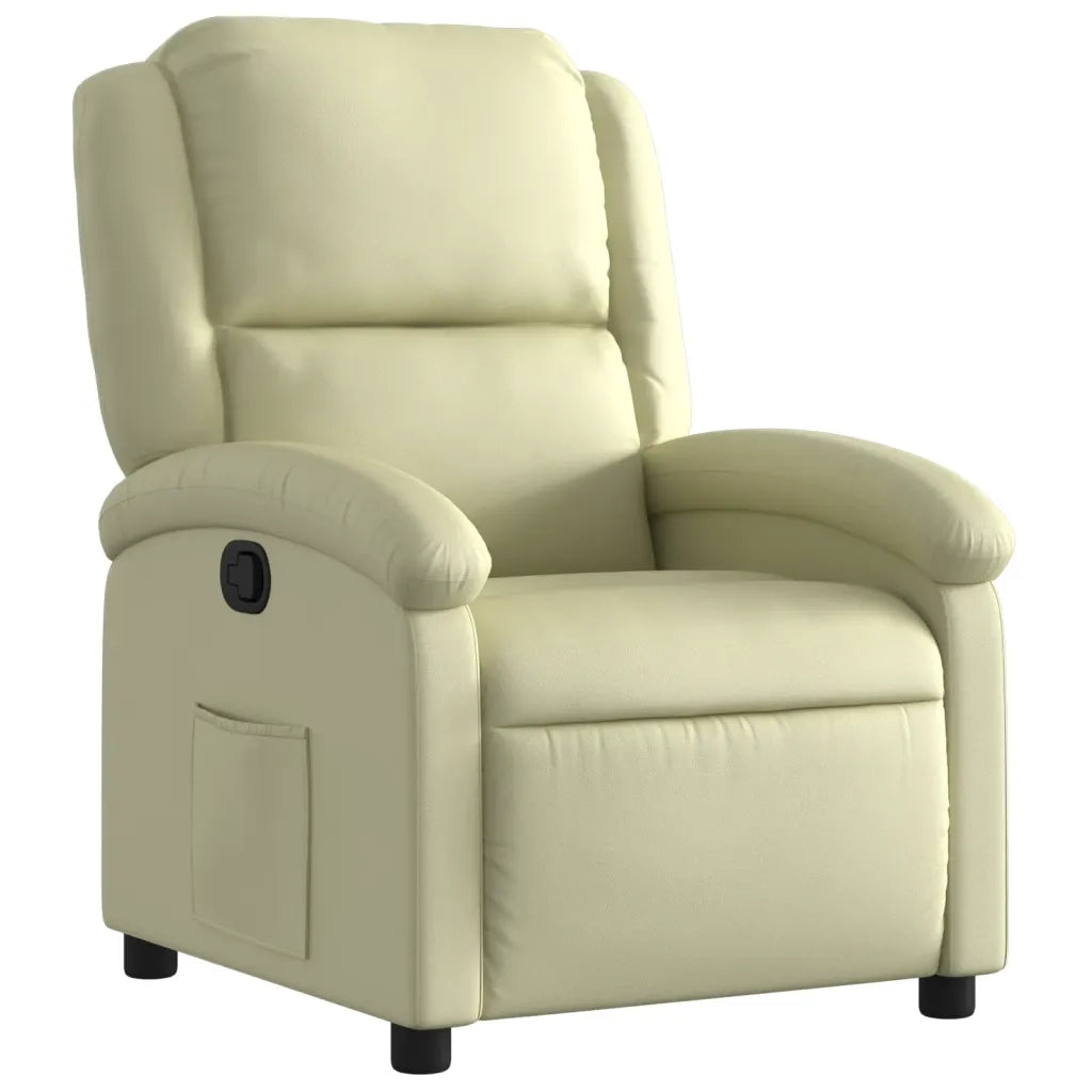 Divano Sedia-Poltrona reclinabile in Vera Pelle Crema 726713