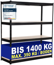Scaffale Zincato Professionale 160x60x180 nero
