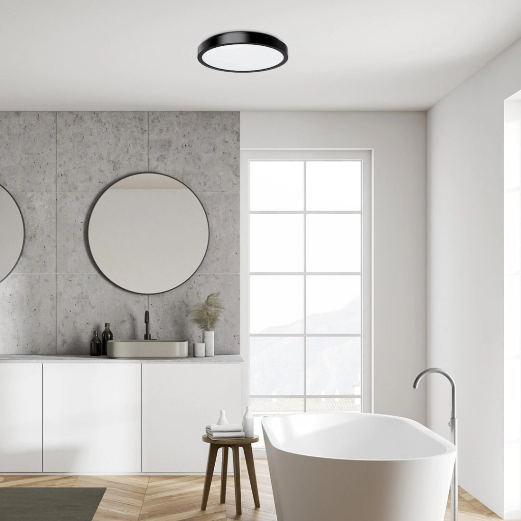 Plafoniera bagno tonda 42cm nero/bianco IP44 LED 48W Rabalux