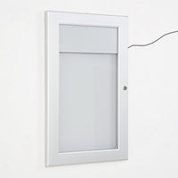 Bacheca con Apertura a Battente 30,1x48,7x2,3 cm in Alluminio con Led Silver