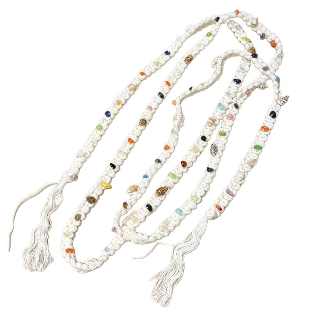 Nuova collana lunga colorata con catena da vita