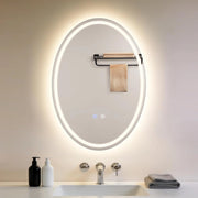 ZMH Specchio da bagno ovale con illuminazione LED 50x70 cm a parete IP44 touch antiappannamento dimmerabile 3000K-6500K