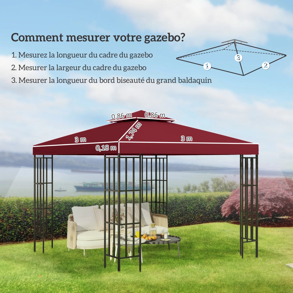 Tenda da giardino ¨C zephmum ¨C 3x3 m rosso bordeaux