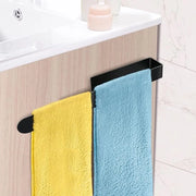 Sostegno asciugamano - Asciugamano autoadesivo per la doccia 37 cm nero - Montaggio a parete - Bagno e cucina