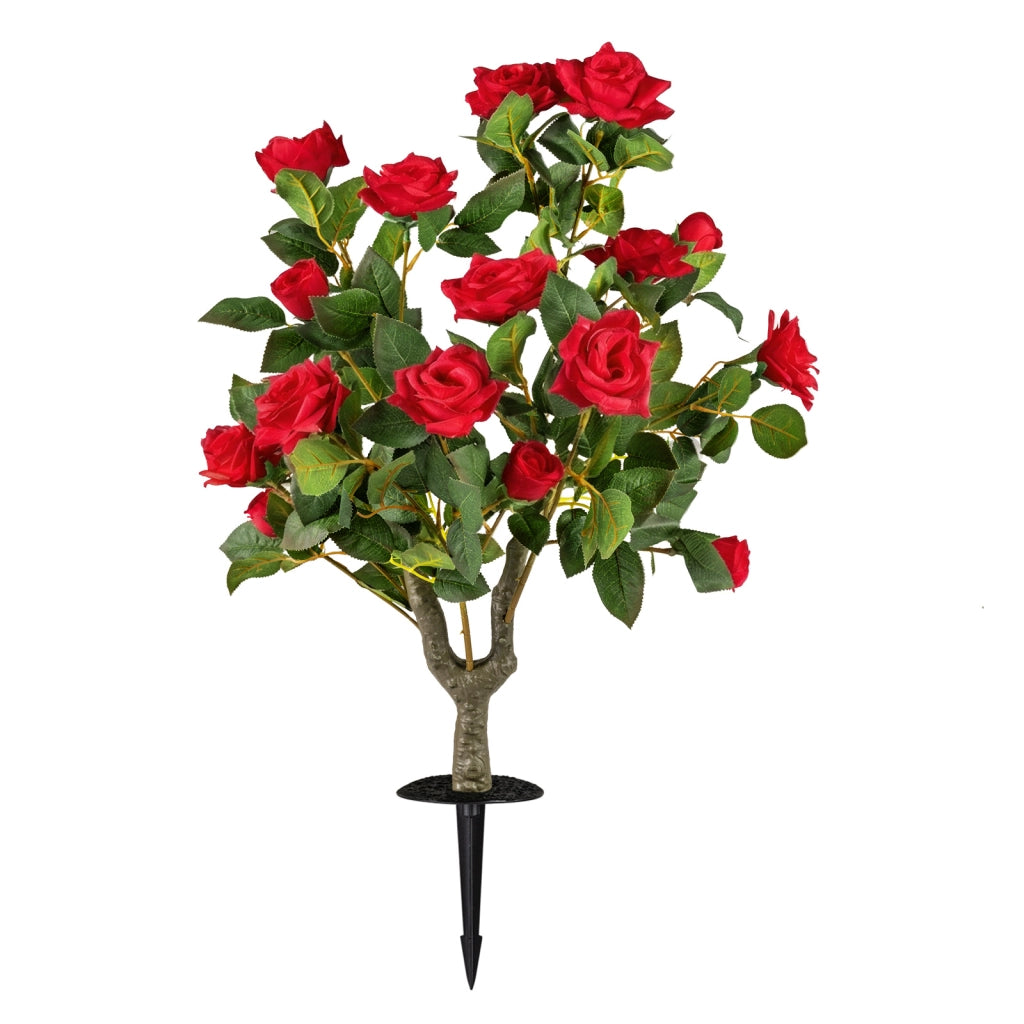Rose rosse finte per decorazioni con 18 rose 186 foglie, Robusta punta in lega di alluminio 2 mazzi fiori artificiali realistici