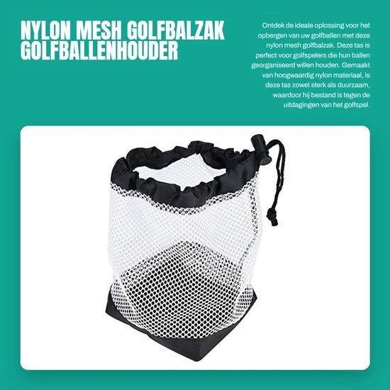 Borsa per 36 palline da golf in nylon di alta qualità - trasportabile e leggera - lavabile e asciugabile rapidamente - con cordoncino - borsa per palline da golf