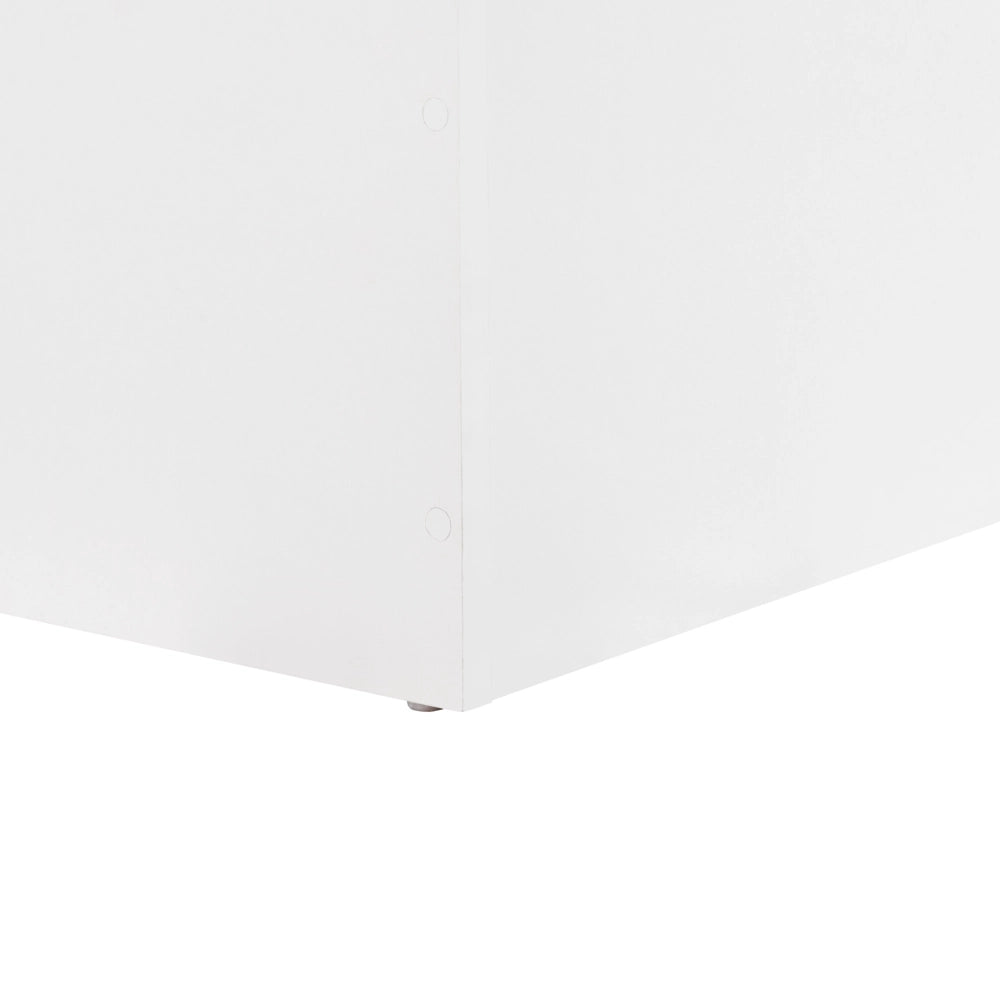 Letto singolo contenitore in legno bianco con doghe in legno 90 x 200 cm cameretta camera degli ospiti