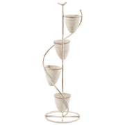 Portavasi a Cascata in Ferro Beige per Più Piante Stile Vintage Shabby Chic