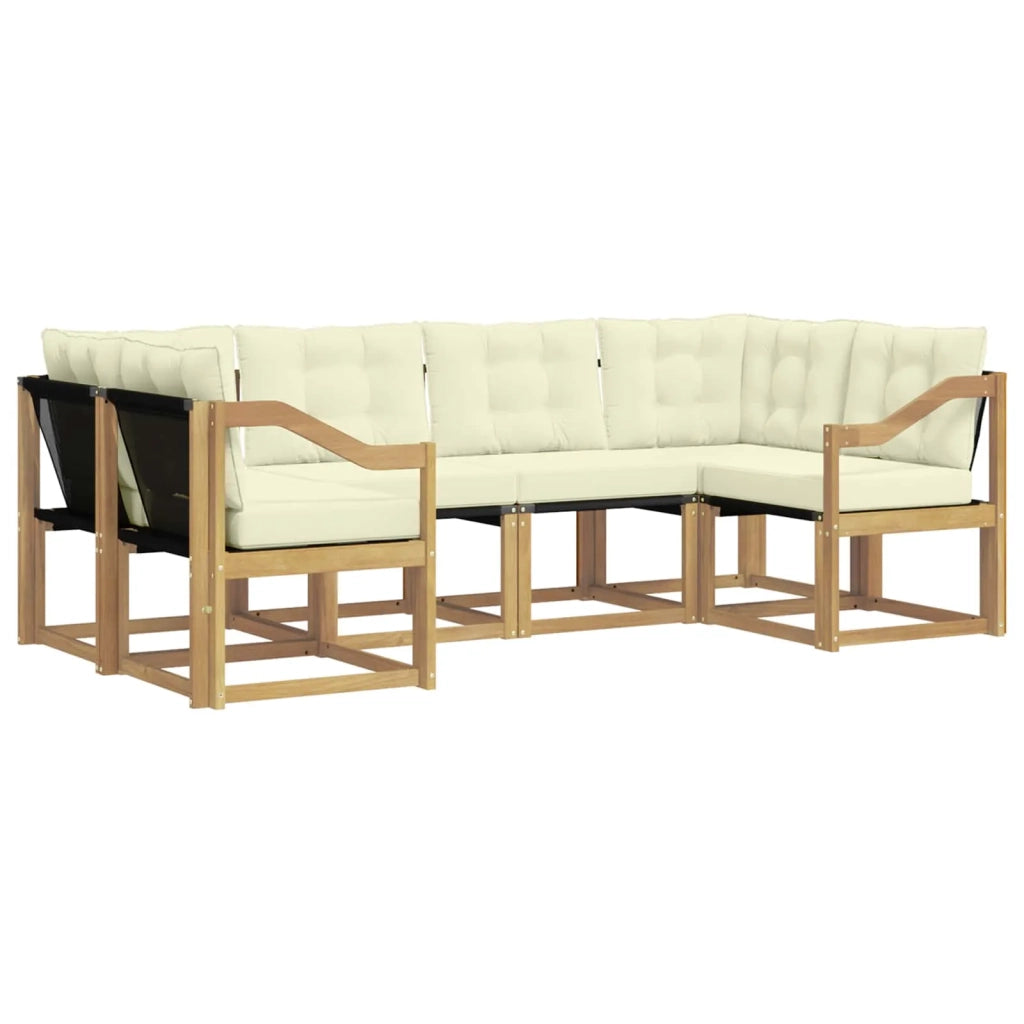 Set di divani da esterno 6 pz Bianco e Crema 3389820