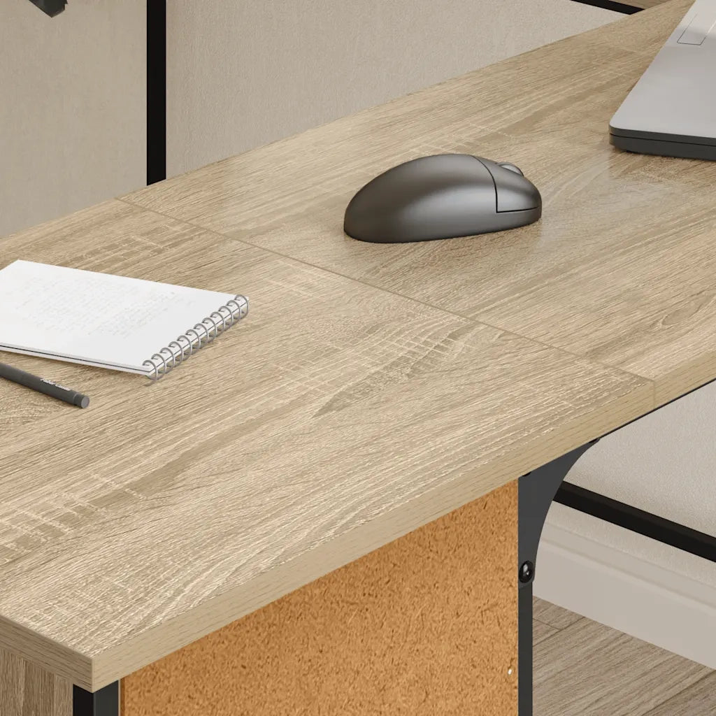 Scrivania Rovere Sonoma 141x141x75 cm in Legno Multistrato 837598