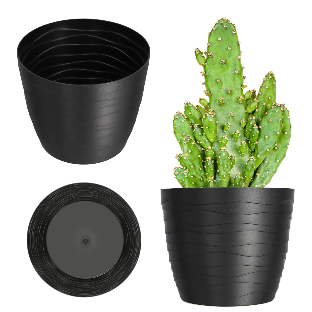 Vaso da fiori KADAX in plastica, rotondo, nero, 17 cm, per fiori e piante.