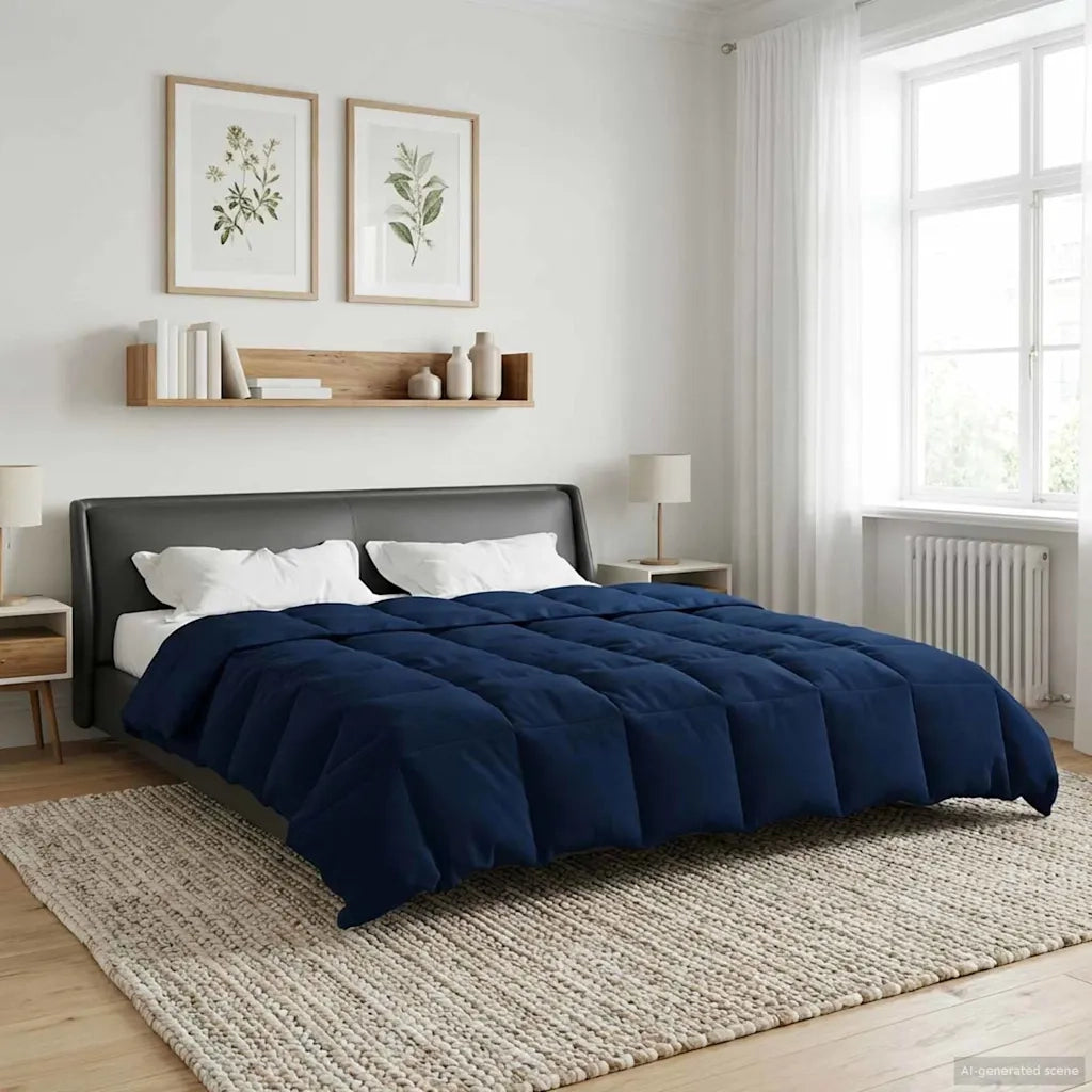 Piumone Completo Annuale Blu Scuro 200 x 200 cm Microfibra