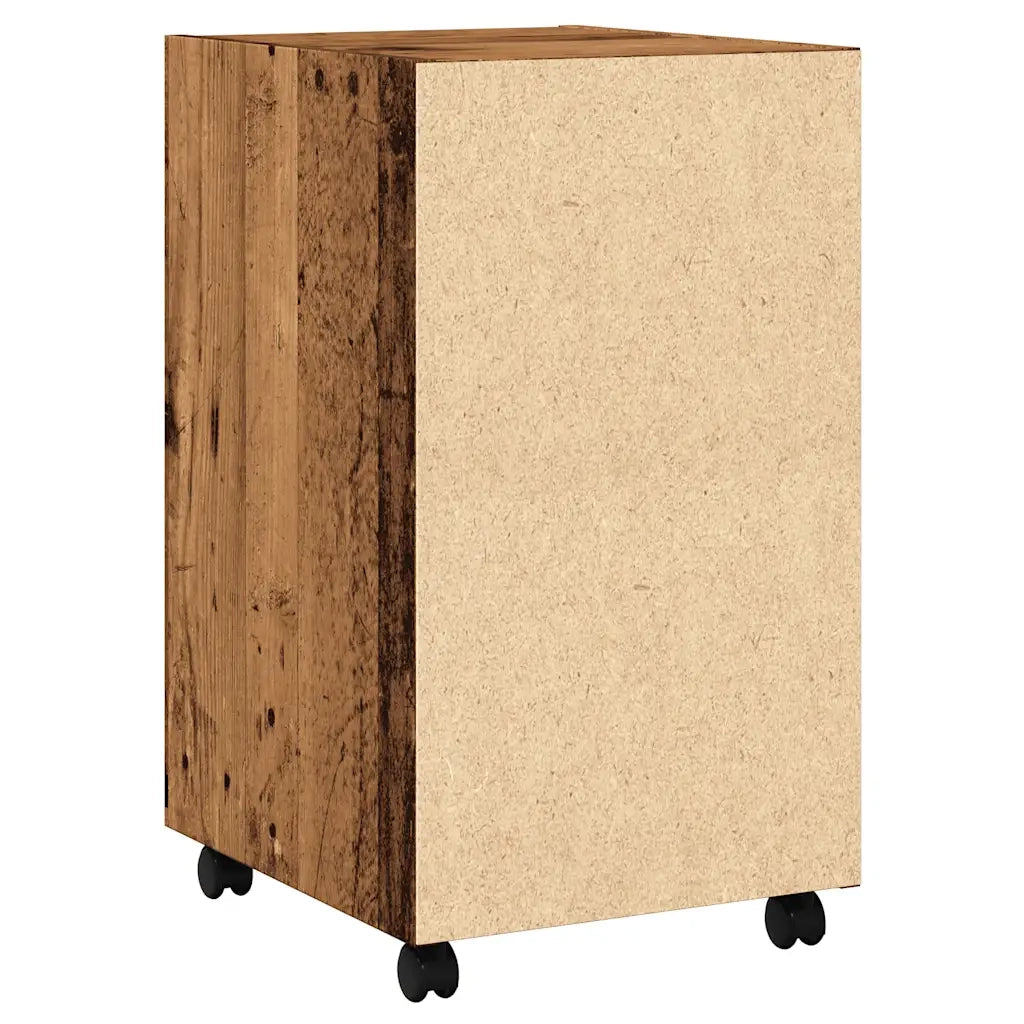 Armadio con Ruote Legno Vecchio 33x38x60 cm Legno Multistrato