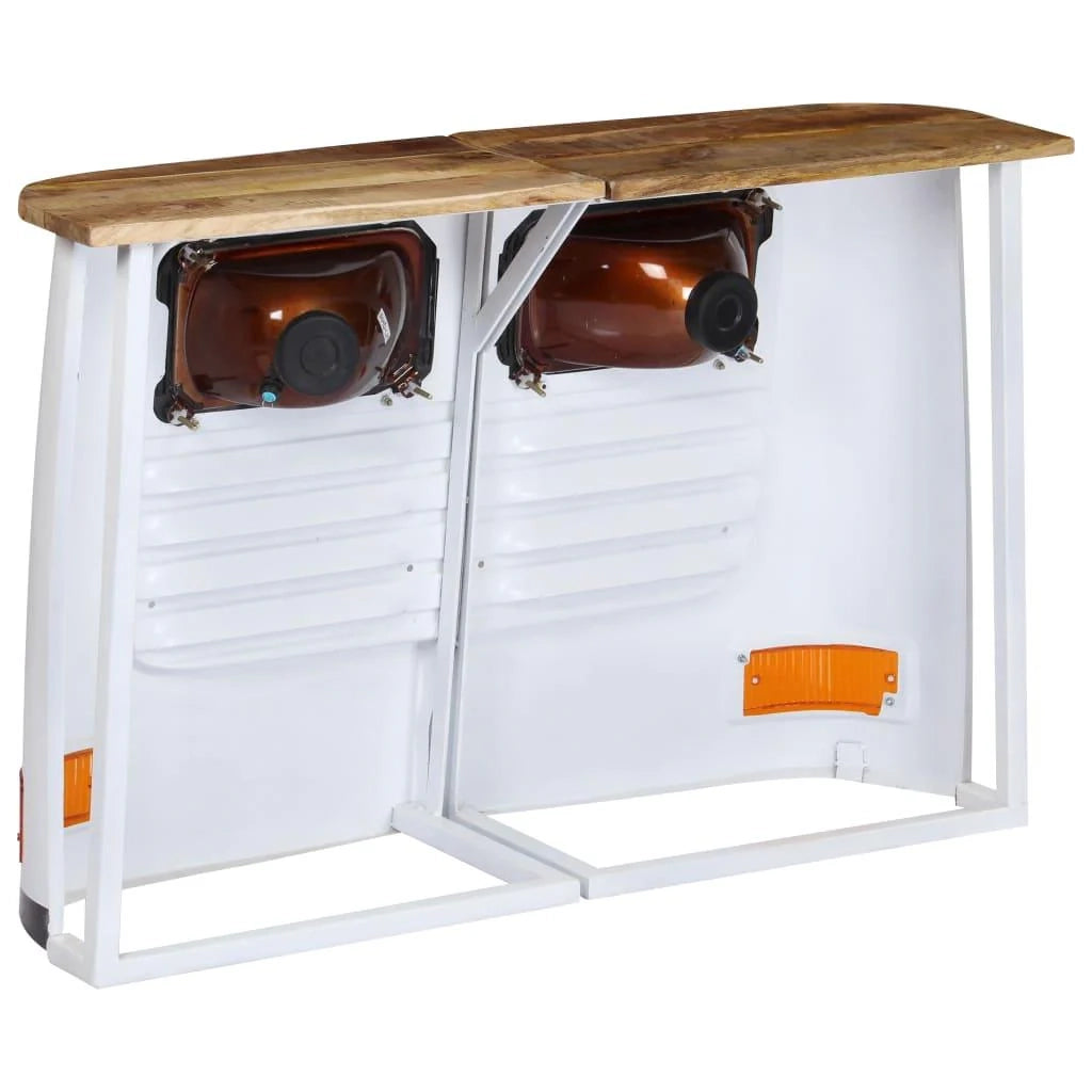 Buffet credenza mobiletto consolle mobile contenitore legno massello di mango forma di camion bianco 4402169