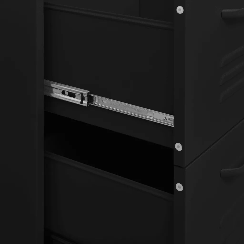 Cassettiera Nera 80x35x101,5 cm in Acciaio 336151