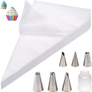 Set di sacchetti da gettare per torte con 100 pezzi, 6 bocchette e adattatore per torte - Accessori da forno per cupcake e torte