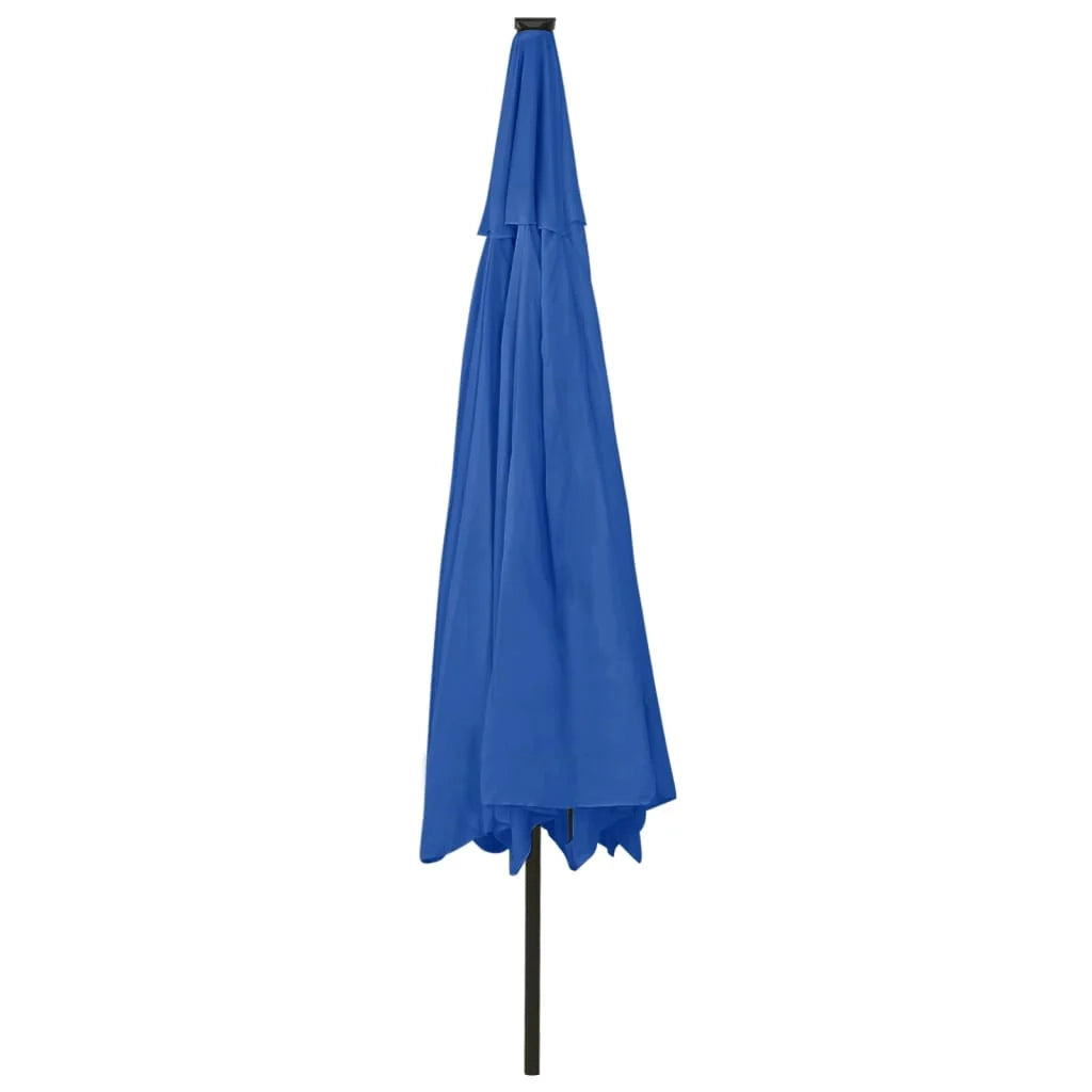 Ombrellone da esterno con LED e palo in metallo 400 cm blu 02_0008180