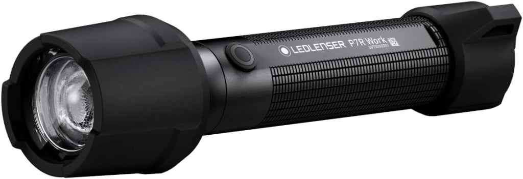 Ledlenser P7R Work | 2020 | Torcia LED Ricaricabile, 1200 Lumen, Alta CRI, SOS, Strobo, autonomia fino 60h, Fascio 240 m, Impermeabile IP68, Protezioni in Gomma, Officina, Garage, Meccanico, Cantiere