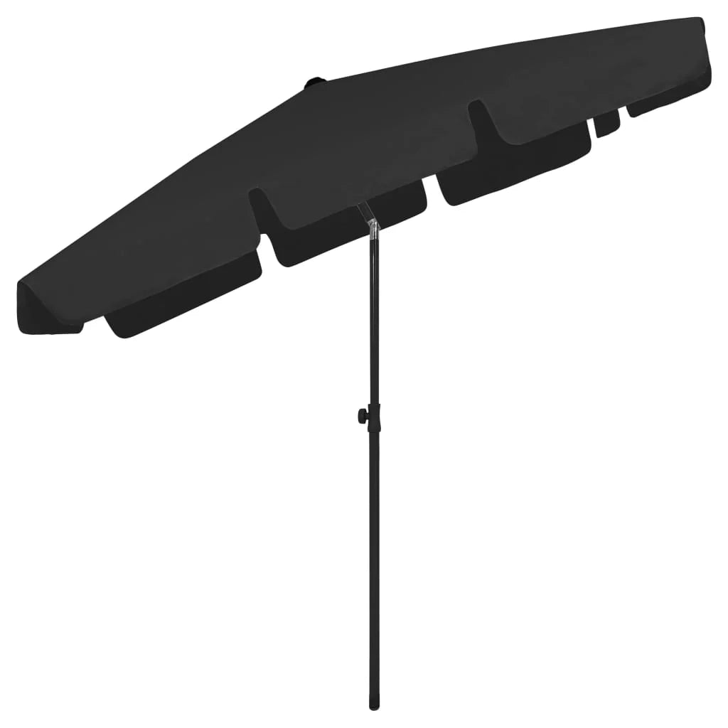 Ombrellone da spiaggia 200 x 125 cm nero 02_0008402