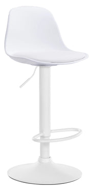 Sgabello di design KIEL in polipropilene e similpelle bianco,bianco