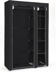 Cassa di stoccaggio in tessuto pieghevole con stendibiancheria - 110 x 175 x 45 cm - nero